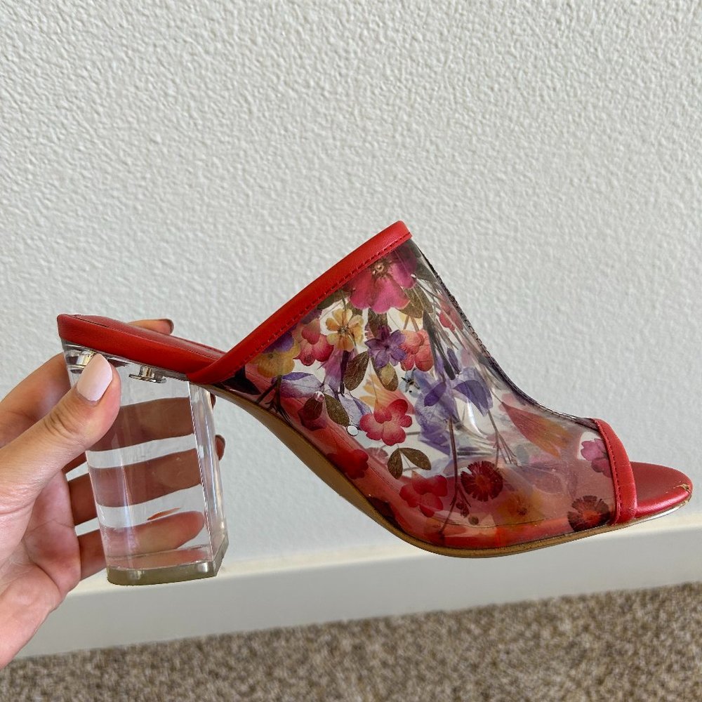 Katy Perry Blossom Shoe with Lucite Heel Size 8.5
